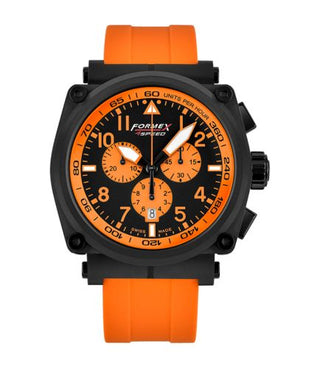 Formex - 1100.4.3064.980  Pilot Quartz Chronograph PVD / Black - Orange / Rubber