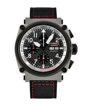 Formex - 1100.5.8129.213  Pilot Automatic Chronograph Sandblasted / Carbon Fibre / Calf