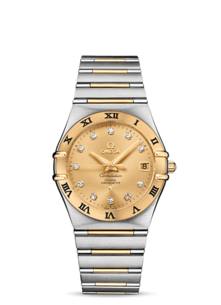 Omega - 111.20.36.20.58.001  Constellation Co-Axial 35.5 Stainless Steel / Yellow Gold / Champagne / 160 Years