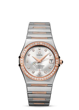 Omega - 111.25.36.10.52.002  Constellation Automatic 36 Stainless Steel / Red Gold / Diamond / Beijing Olympics 2008