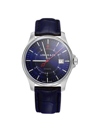 Lebois & Co - 112.422  Avantgarde Date – Re-launch Edition Stainless Steel / Blue / Alligator