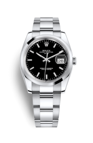 Rolex - 115200-0004  Oyster Perpetual Date 34 Stainless Steel Domed / Oyster / Black