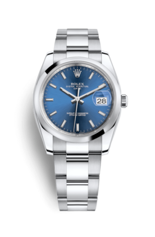 Rolex - 115200-0007  Oyster Perpetual Date 34 Stainless Steel Domed / Oyster / Blue