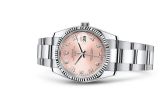 Rolex - 115234-0009  Oyster Perpetual Date 34 Stainless Steel Fluted / Oyster / Pink Arabic