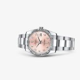 Rolex - 115234-0009  Oyster Perpetual Date 34 Stainless Steel Fluted / Oyster / Pink Arabic