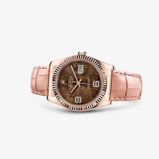 Rolex - 116135-0052  Datejust 36 Everose Strap Chocolate Floral