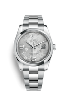 Rolex Datejust 36 Stainless Steel Domed / Oyster / Rhodium Roman (116200-0071)