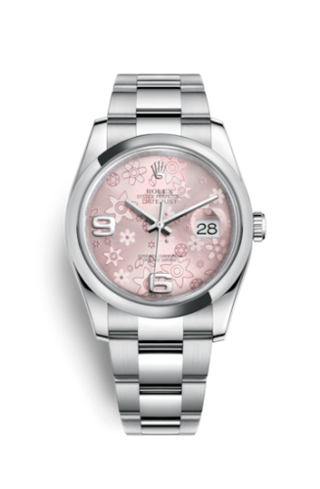 Rolex - 116200-0072  Datejust 36 Stainless Steel Domed / Oyster / Pink Floral