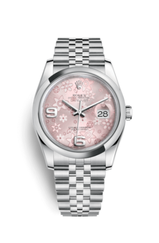 Rolex - 116200-0086  Datejust 36 Stainless Steel Domed / Jubilee / Pink Floral