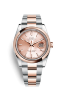 Rolex Datejust 36 Rolesor Everose Domed / Oyster / Chocolate Floral (116201-0059)