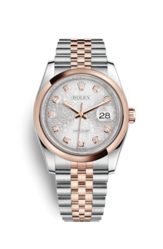 Rolex - 116201-0061  Datejust 36 Rolesor Everose Domed / Jubilee / Silver Computer