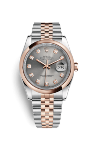 Rolex - 116201-0065  Datejust 36 Rolesor Everose Domed / Jubilee / Steel Diamond