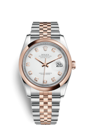 Rolex - 116201-0067  Datejust 36 Rolesor Everose Domed / Jubilee / White Diamond