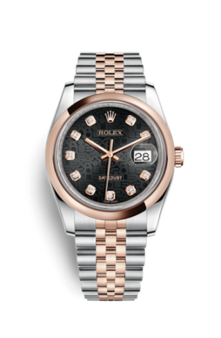 Rolex - 116201-0068  Datejust 36 Rolesor Everose Domed / Jubilee / Black Computer