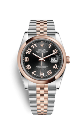 Rolex - 116201-0069  Datejust 36 Rolesor Everose Domed / Jubilee / Black Arabic