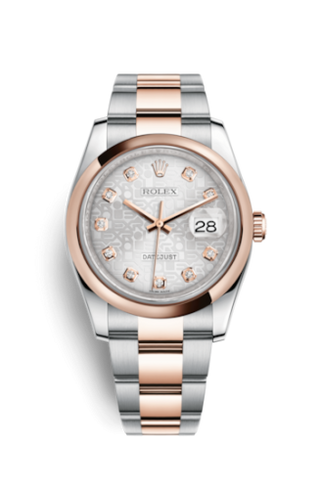 Rolex - 116201-0077  Datejust 36 Rolesor Everose Domed / Oyster / Silver Computer