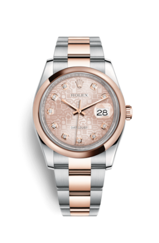 Rolex - 116201-0078  Datejust 36 Rolesor Everose Domed / Oyster / Pink Computer Diamonds