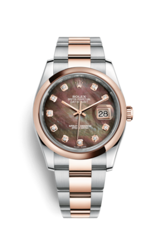 Rolex - 116201-0079  Datejust 36 Rolesor Everose Domed / Oyster / Black  MOP