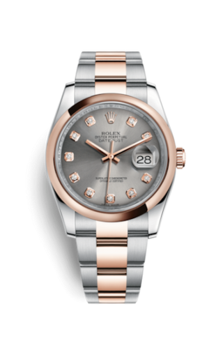 Rolex - 116201-0082  Datejust 36 Rolesor Everose Domed / Oyster / Steel Diamond