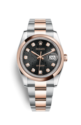 Rolex - 116201-0085  Datejust 36 Rolesor Everose Domed / Oyster / Black Computer