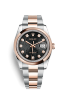 Rolex Datejust 36 Rolesor Everose Domed / Oyster / Black Arabic (116201-0085)