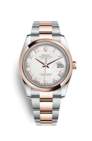 Rolex - 116201-0093  Datejust 36 Rolesor Everose Domed / Oyster / Ivory Roman