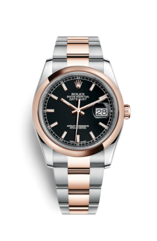 Rolex - 116201-0094  Datejust 36 Rolesor Everose Domed / Oyster / Black