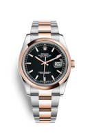 Rolex Datejust 36 Rolesor Everose Domed / Oyster / Black Roman (116201-0094)