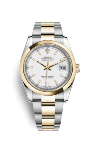 Rolex - 116203-0124  Datejust 36 Rolesor Yellow Domed / Oyster / White