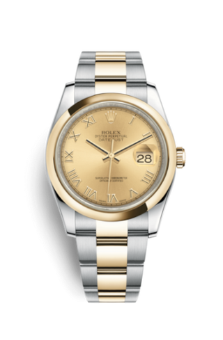 Rolex - 116203-0128  Datejust 36 Rolesor Yellow Domed / Oyster / Champagne Roman