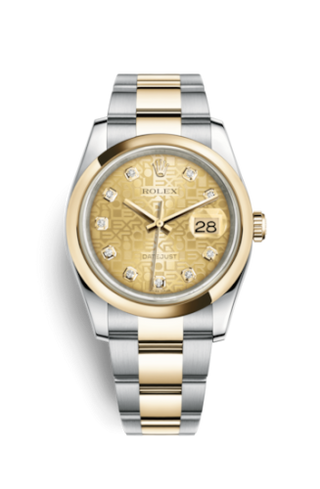 Rolex - 116203-0129  Datejust 36 Rolesor Yellow Domed / Oyster / Champagne Computer