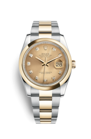 Rolex - 116203-0130  Datejust 36 Rolesor Yellow Domed / Oyster / Champagne Diamonds