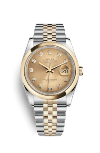 Rolex - 116203-0140  Datejust 36 Rolesor Yellow Domed / Jubilee / Champagne Diamonds