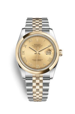 Rolex - 116203-0141  Datejust 36 Rolesor Yellow Domed / Jubilee / Champagne Roman