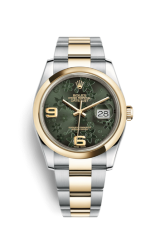 Rolex - 116203-0147  Datejust 36 Rolesor Yellow Domed / Oyster / Green Floral