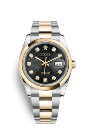 Rolex - 116203-0153  Datejust 36 Rolesor Yellow Domed / Oyster / Black Computer