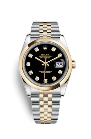 Rolex - 116203-0168  Datejust 36 Rolesor Yellow Domed / Jubilee / Black Diamond