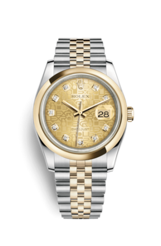 Rolex - 116203-0173  Datejust 36 Rolesor Yellow Domed / Jubilee / Champagne Computer