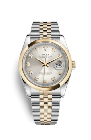 Rolex - 116203-0176  Datejust 36 Rolesor Yellow Domed / Jubilee / Silver Diamonds