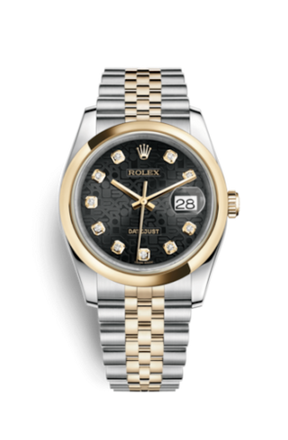 Rolex - 116203-0180  Datejust 36 Rolesor Yellow Domed / Jubilee / Black Computer