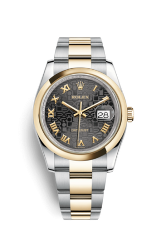 Rolex - 116203-0191  Datejust 36 Rolesor Yellow Domed / Oyster / Black Computer Roman