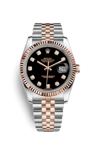 Rolex - 116231-0056  Datejust 36 Rolesor Everose Fluted / Jubilee / Black Diamonds