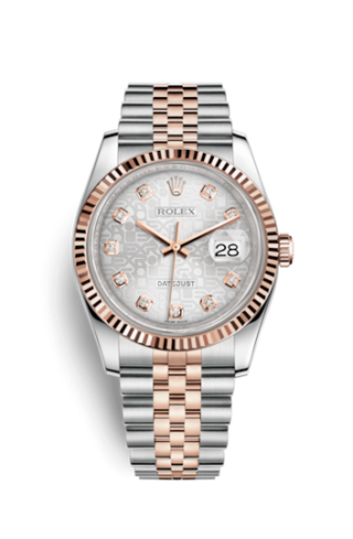 Rolex - 116231-0059  Datejust 36 Rolesor Everose Fluted / Jubilee / Silver Computer