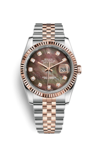 Rolex - 116231-0061  Datejust 36 Rolesor Everose Fluted / Jubilee / Black MOP