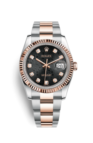 Rolex - 116231-0064  Datejust 36 Rolesor Everose Fluted / Oyster / Black Computer