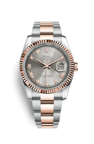 Rolex - 116231-0069  Datejust 36 Rolesor Everose Fluted / Oyster / Steel Roman