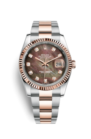 Rolex - 116231-0075  Datejust 36 Rolesor Everose Fluted / Oyster / Black MOP