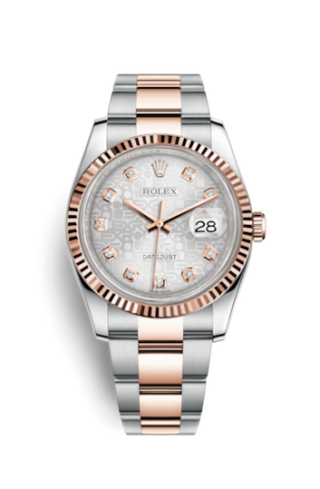 Rolex - 116231-0077  Datejust 36 Rolesor Everose Fluted / Oyster / Silver Computer