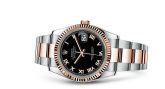 Rolex - 116231-0080  Datejust 36 Rolesor Everose Fluted / Oyster / Black Roman