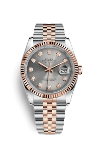 Rolex - 116231-0100  Datejust 36 Rolesor Everose Fluted / Jubilee / Steel Diamonds